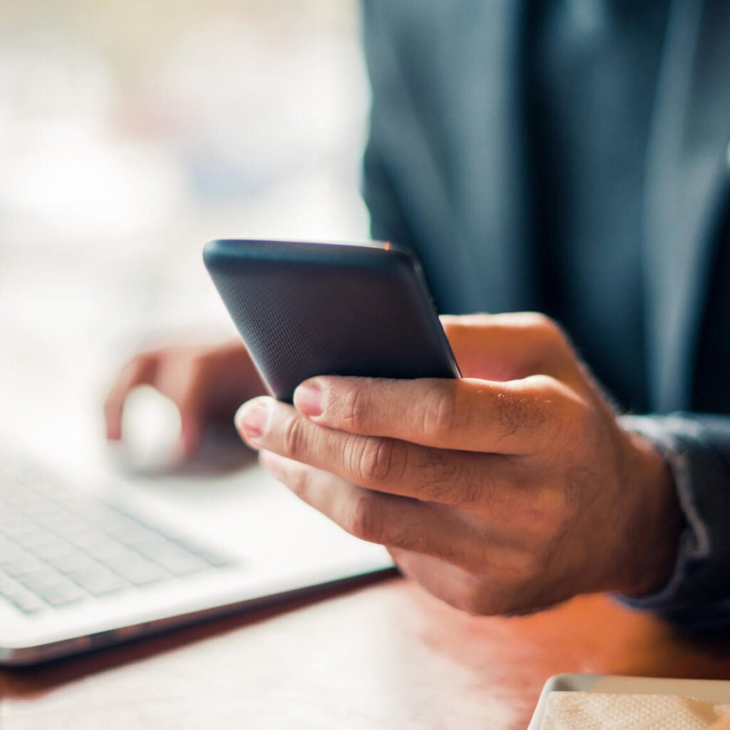 Man holding a mobile phone