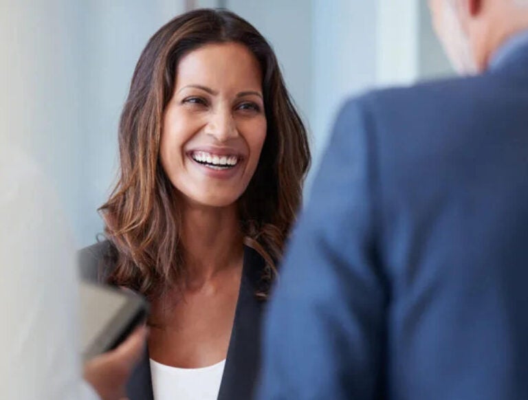 Business woman smiling